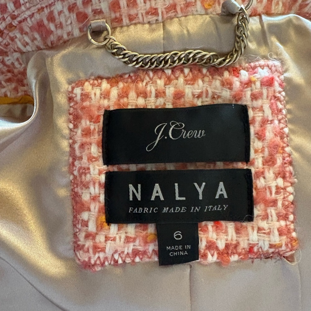 J.Crew Daphne Italian Tweed Topcoat Melange Pink Size 6 - Picture 6 of 7